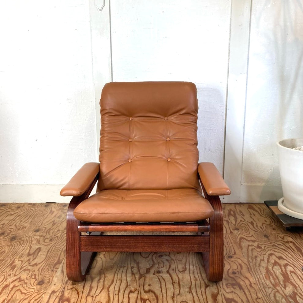 富士ファニチャー』FUJI FURNITUR ヴィンテージ レザーソファ 本革