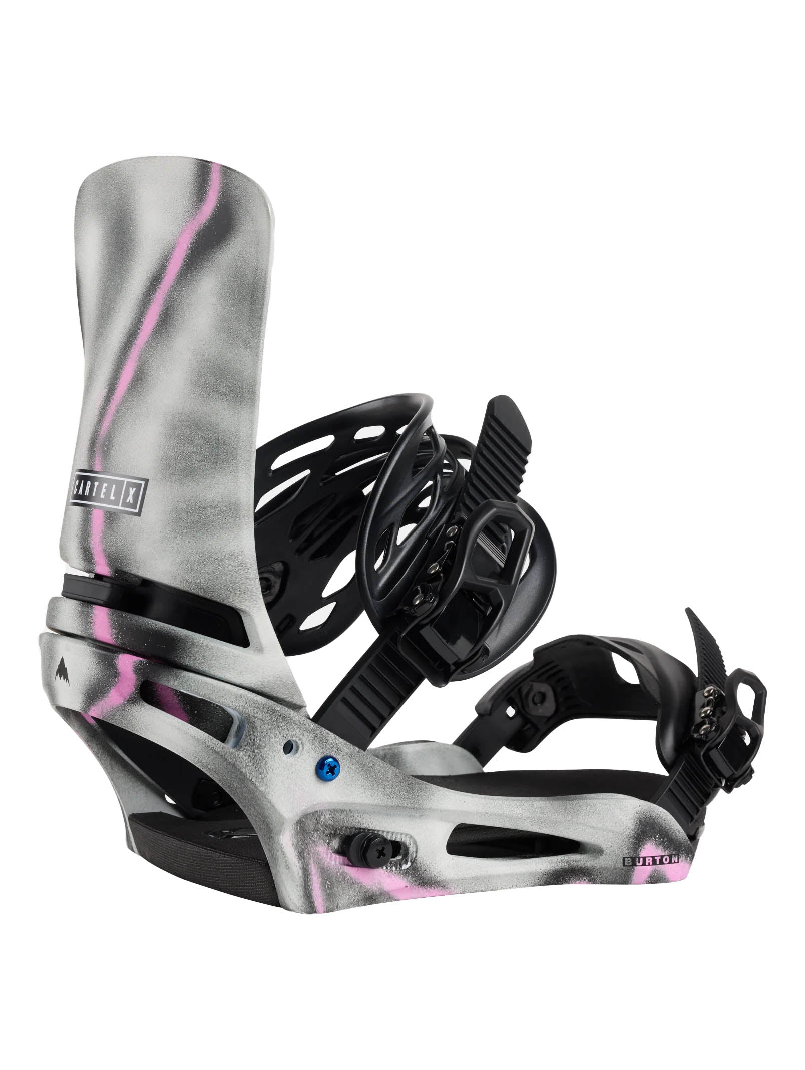 2025 Burton Cartel X Men's Re:Flex Snowboard Binding - Gray / Pink