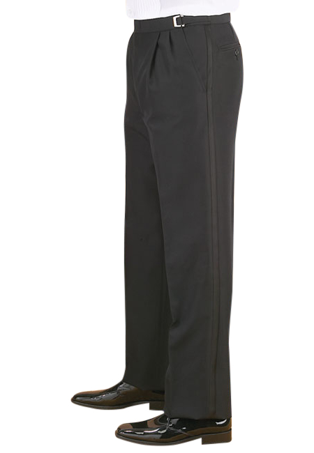 Neil Allyn Comfort Poly Men's Pleated Adj Tuxedo Pants