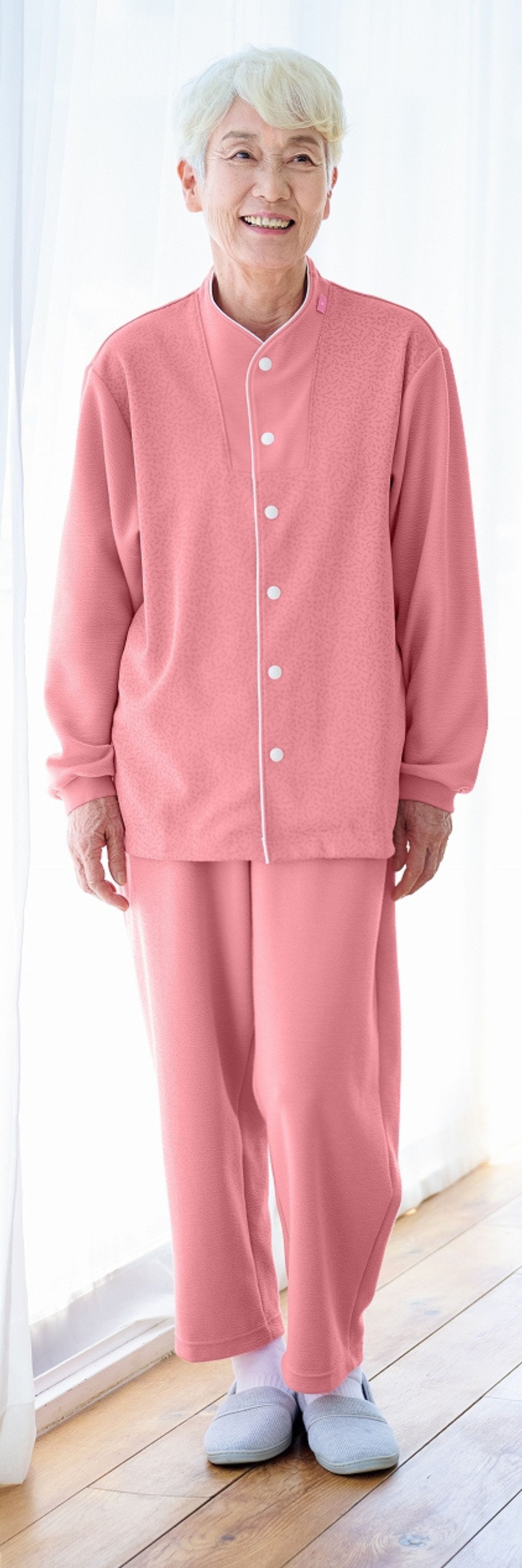 品番： CR813 】 男女兼用 前開きシャツ 高齢者ウエア パジャマ 冬用