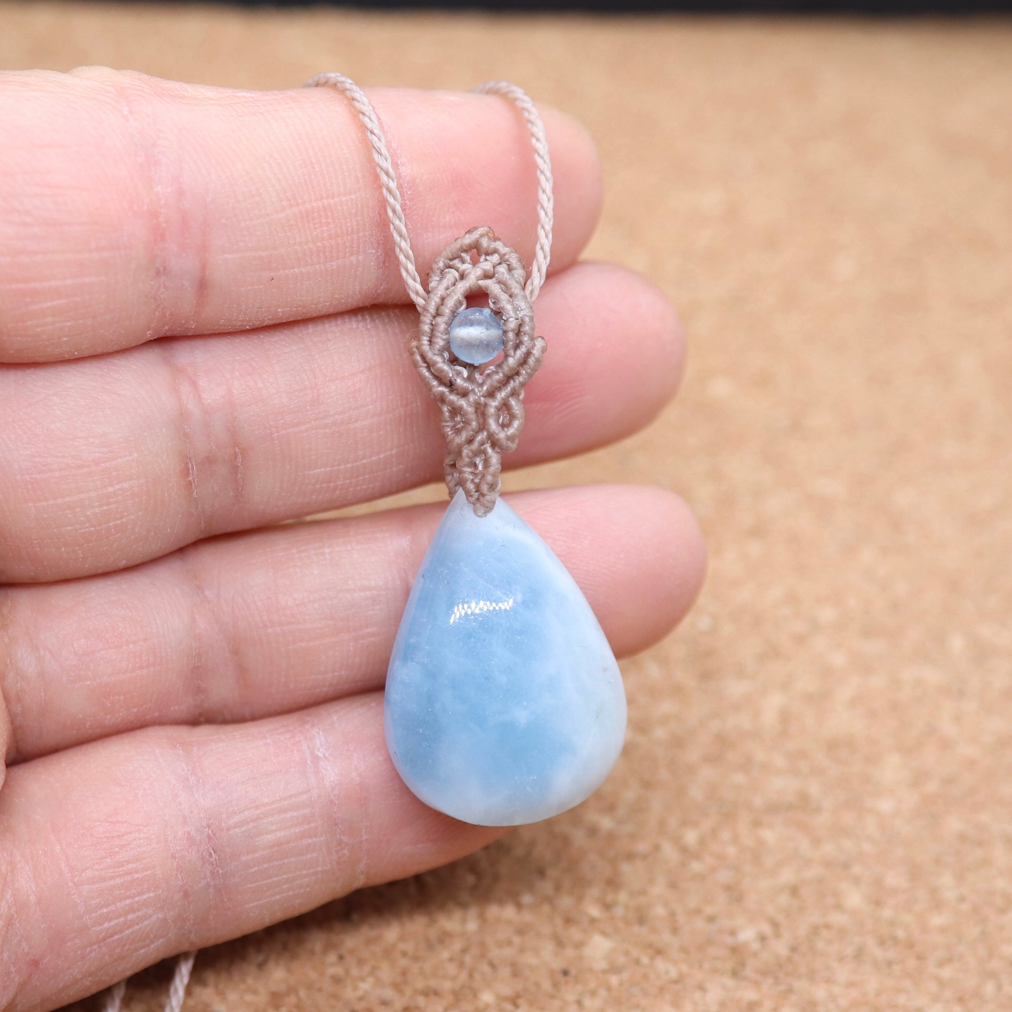 アクアマリンマクラメネックレスam17 – 天然石屋 優月堂