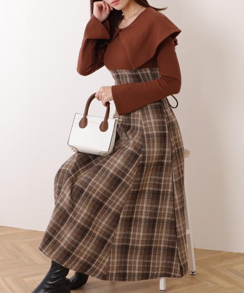 Lace Ladies（レースレディース） ワンピース ビッグカラー チェック柄