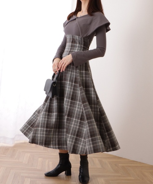 Lace Ladies（レースレディース） ワンピース ビッグカラー チェック柄