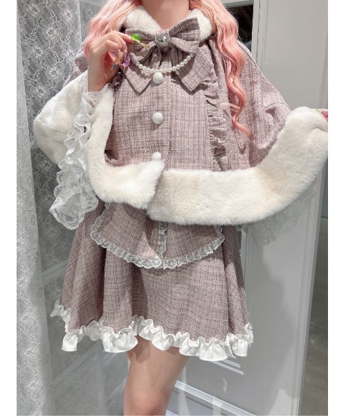 Ank Rouge（アンクルージュ） ポンチョ ネコちゃんキラキラツイード