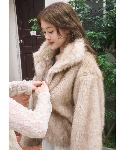 mellowneon（メロウネオン） コート アウター 2wayベルトファーコート