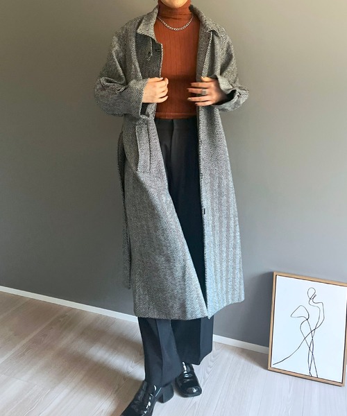 Jewelobe（ジュエローブ） コート チェスターコート ヘリンボーン比翼