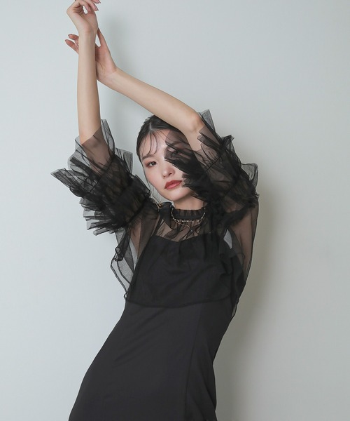 Kana ドレス 「低身長用サイズあり」チュール ティアード ボレロ 3way