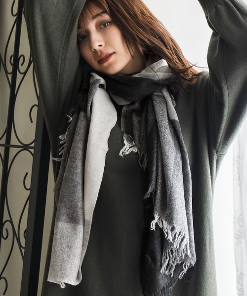 macocca（マコッカ） ストール マフラー 生カシミヤチェックストール