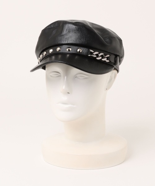 MAD MAD（マッドマッド） 帽子 キャスケット チェーン スタッズ