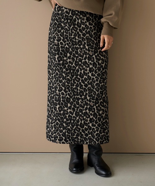 meilmada スカート レオパードジャガードナロースカート : ZOZOTOWN