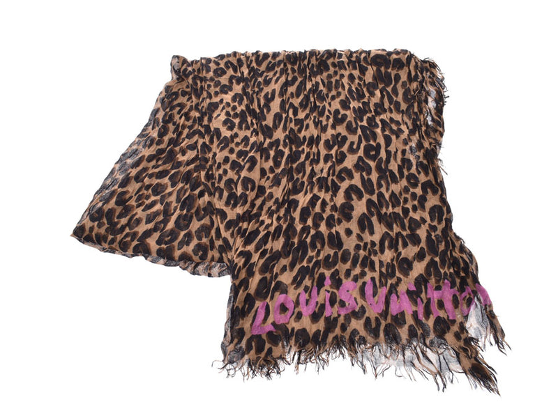 ルイヴィトンレオパード ブラウン系 ユニセックス ストール LOUIS