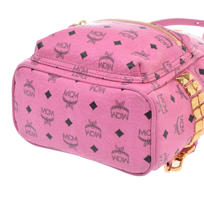 エムシーエムバックパック ミニ スタッズ ピンク レディース リュック