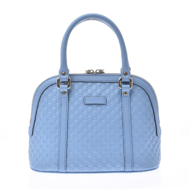 グッチマイクログッチシマ アウトレット 水色 レディース カーフ 2WAY