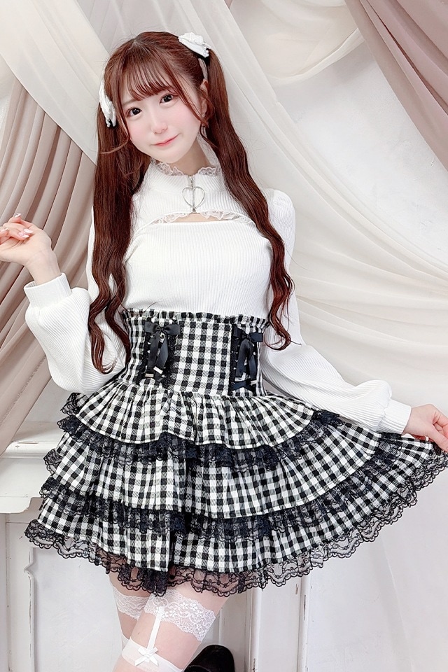 MA*RS】レースアップリボン3段フリルスカパン - ピンク size-F | 地雷