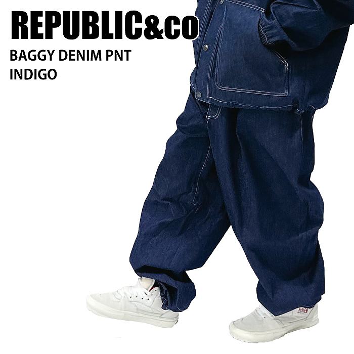 REPUBLIC&CO リパブリック BAGGY DENIM PANTS Indigo 24-25 ウエア