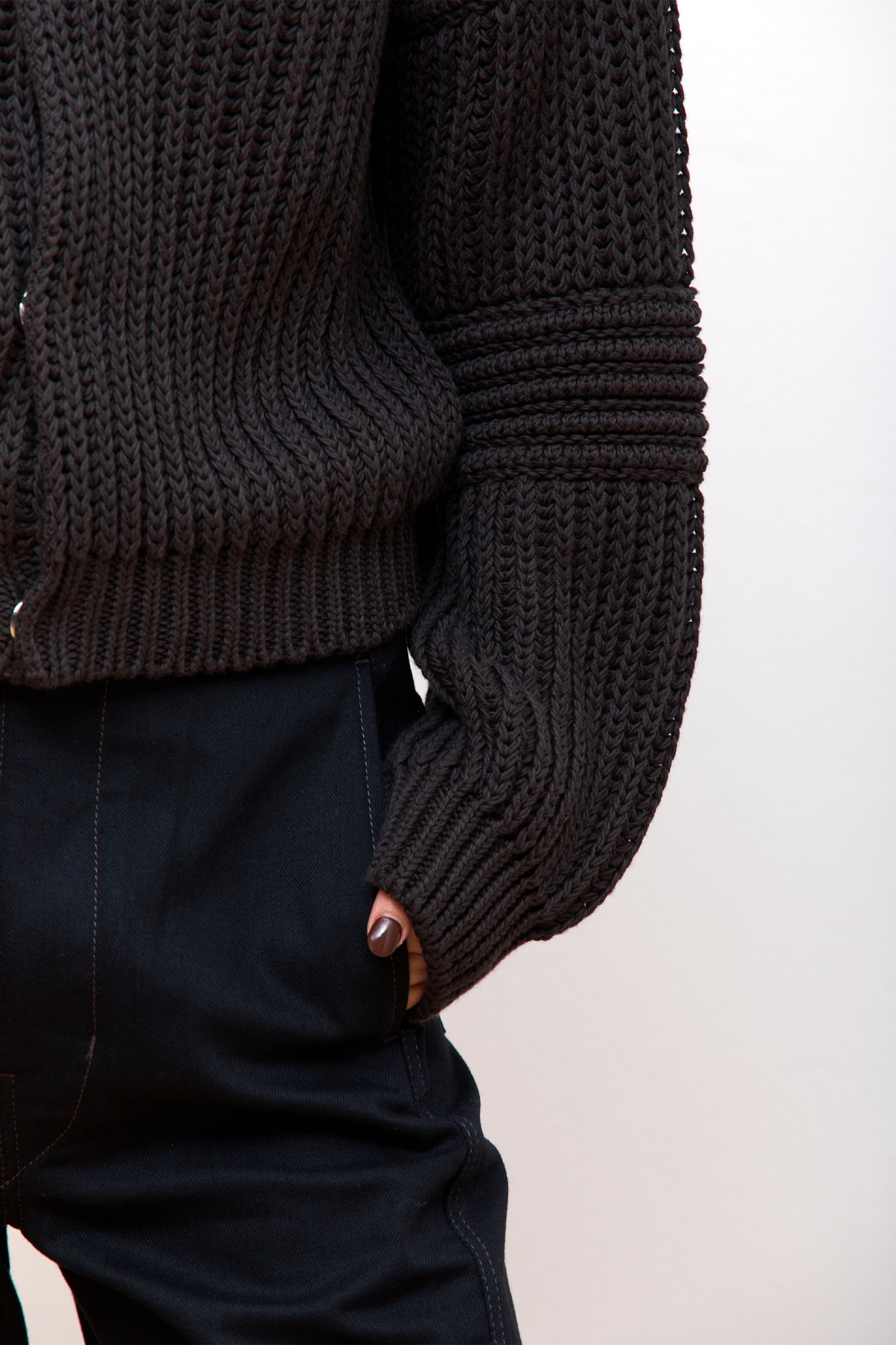 Lemaire Chunky Cardigan Dark Espresso