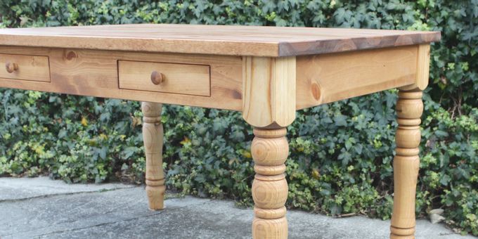 ろくろ脚ダイニングテーブル・引き出し付き・120cm×80cm