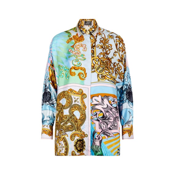 1992 Gianni Versace Runway Documented Baroque Print Silk Shirt - Etsy