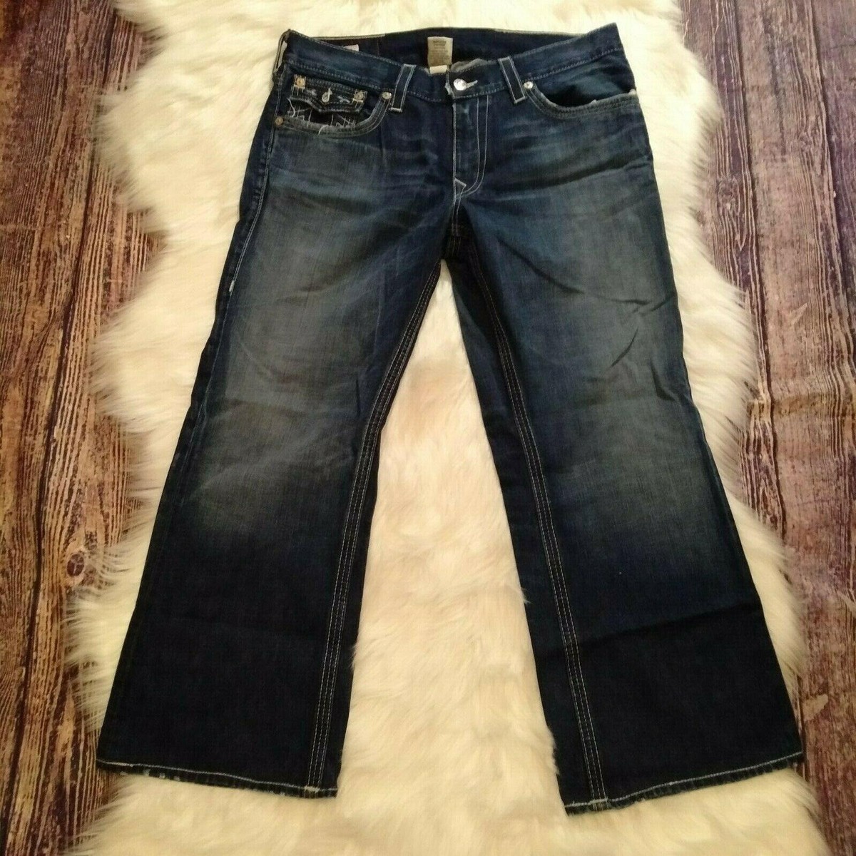 True Religion Billy Bootcut Flare Jeans Mid Rise Mens 38x28 Dark