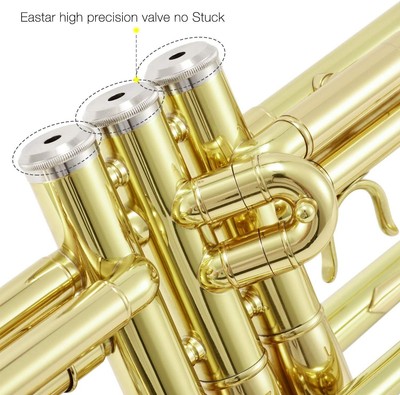 Eastar Trumpet ETR-380 Bb - Gold Brass - with Case and Mouthpiece