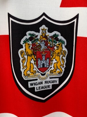 WIGAN WARRIORS 1990 1992 HOME RUGBY LEAGUE SHIRT VINTAGE ELLGREN