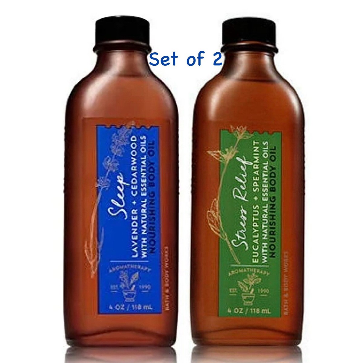 2 Bath & Body Works Aromatherapy Body Oils Stress Relief & Sleep