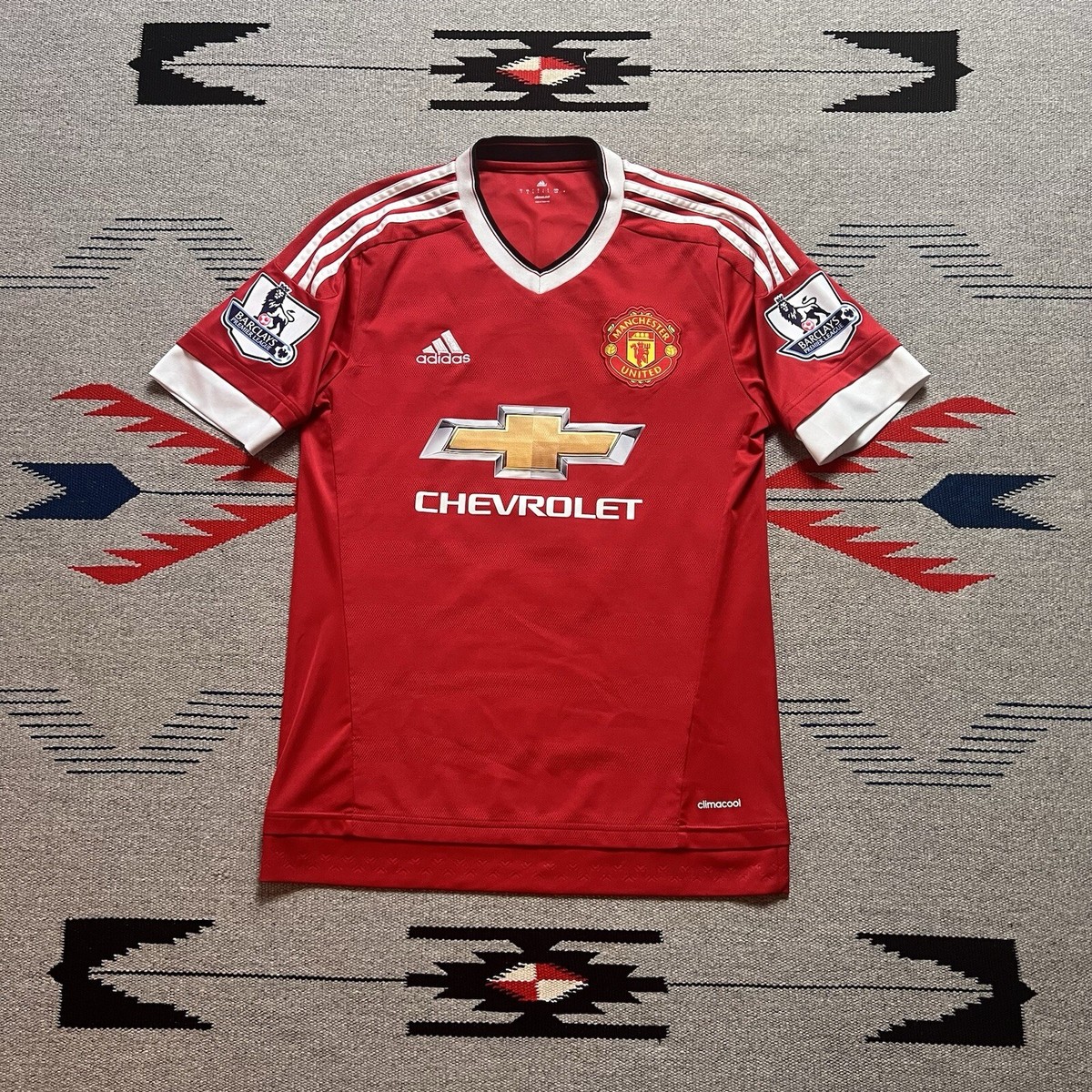 Manchester United Memphis #7 ADIDAS Red Chevrolet 2015-16 Home