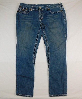 True Religion Joey Super T Blue Denim Jeans Row 42 Seat 33 W 45 L