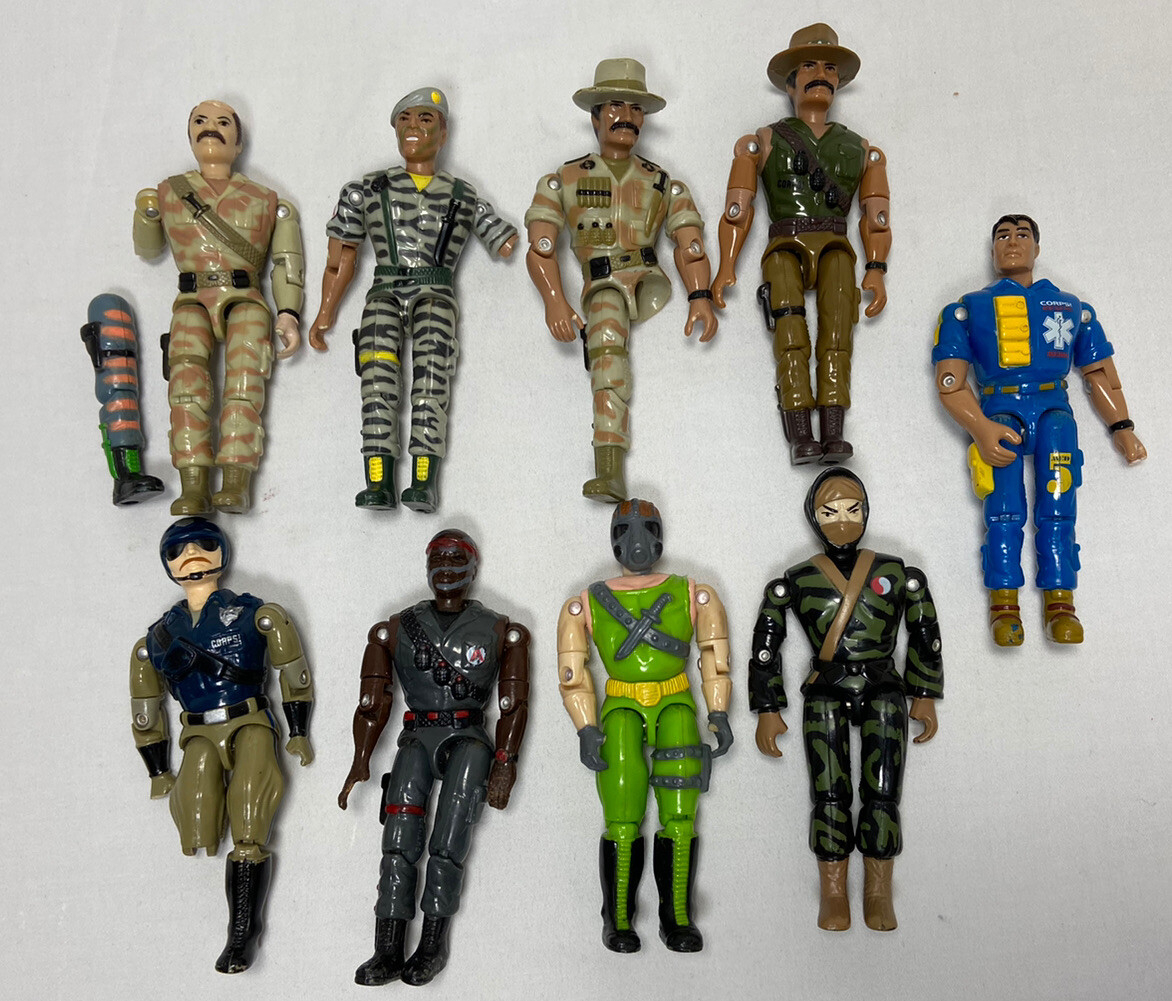 Vintage Lanard The Corps 3 3/4 Inch GI Joe Style Action Figure Lot