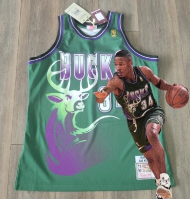 NEW AUTHENTIC VINTAGE RAY ALLEN MILWAUKEE BUCKS JERSEY 48 XL