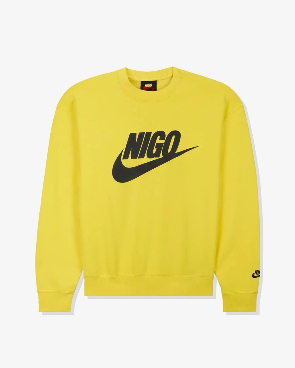 Nike x Nigo Sweatshirt Yellow XL Nigo Nike Fleece Crewneck | eBay