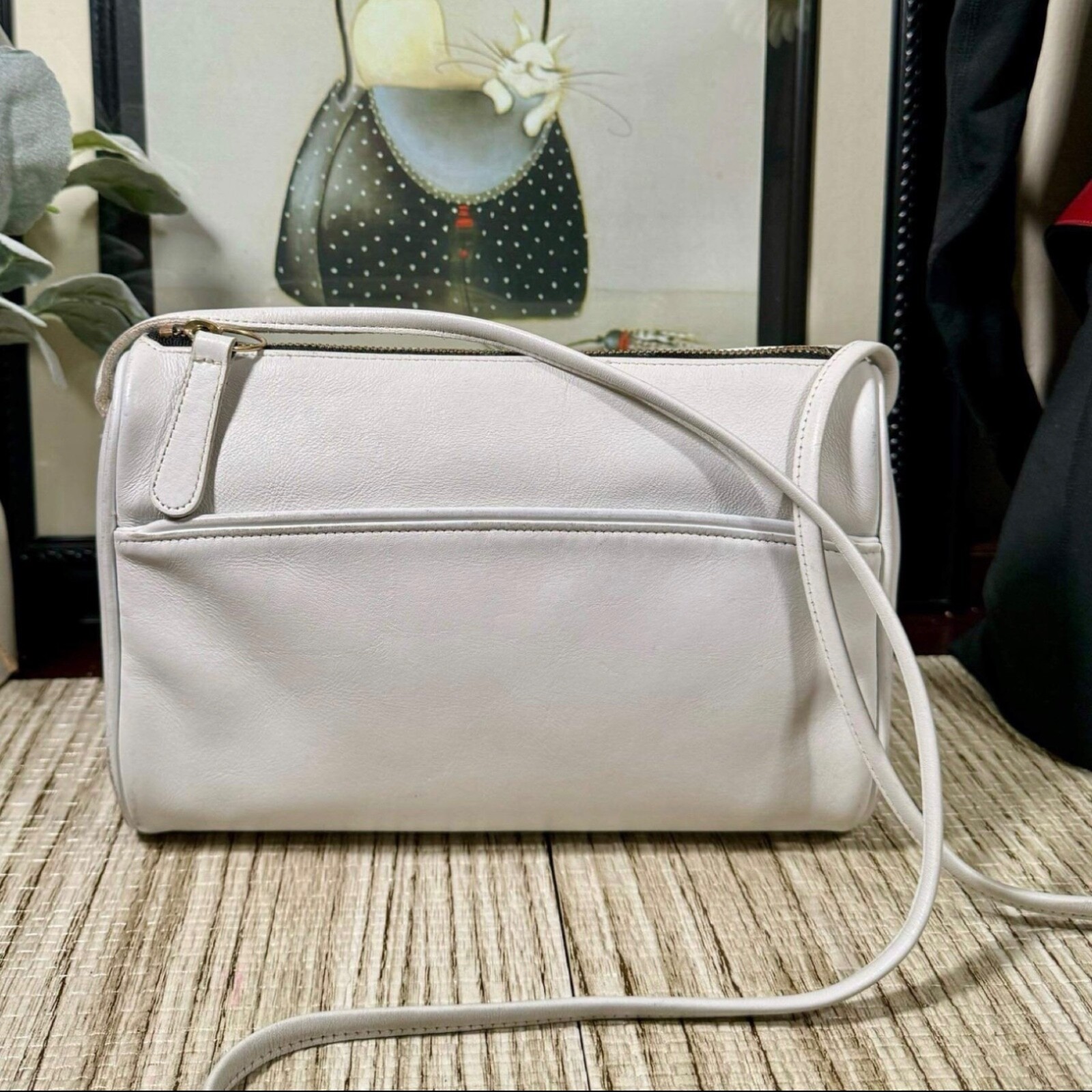 Vintage Coach White Slim Zip Bag 4018 | eBay