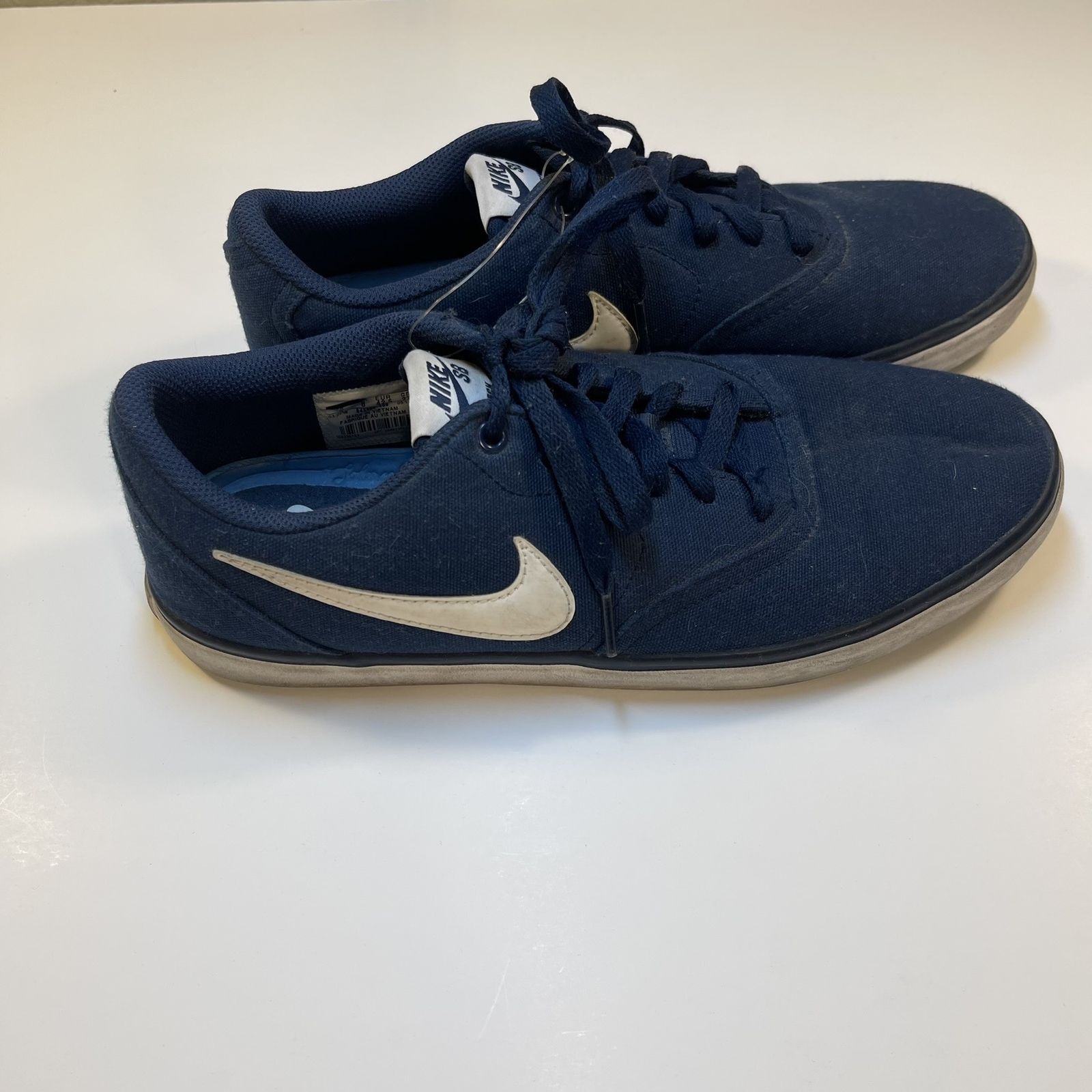 NIKE SB CHECK SOLAR CANVAS SHOES SNEAKERS Sz 9 Midnight Blue