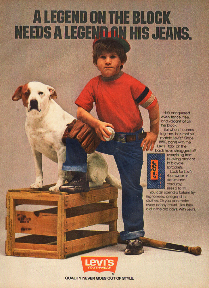 1970s Levi's ad. Is this the older brother from The Wonder Years