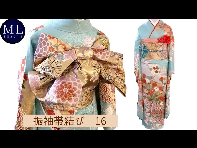 Knotting a Furisode Obi 16] It's easy! A gorgeous double bunko