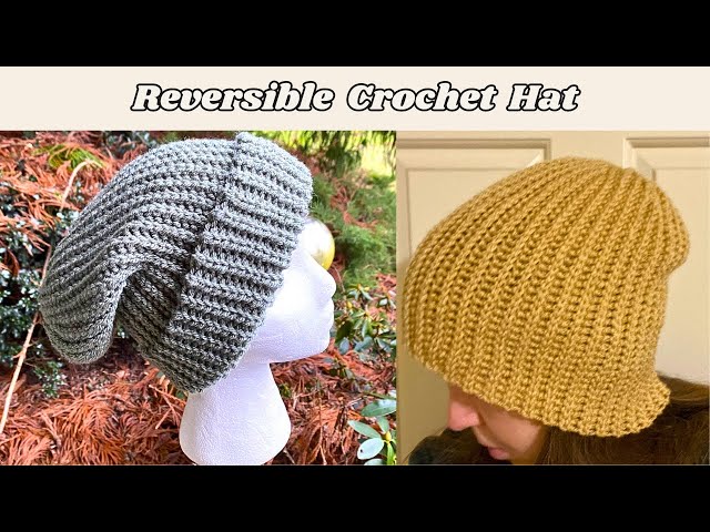 Learn Crochet Short Rows!! Easy Reversible Crochet Hat Tutorial