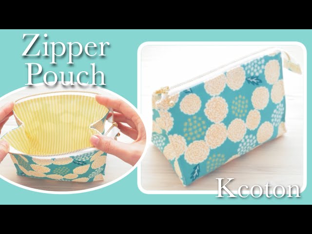 How to make a zipper pouch with a lining that opens wide - YouTube