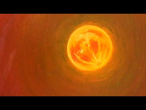 ススキの橙色月】#油彩画 #芸術 #油絵 #絵 #アート #oilpainting #oil