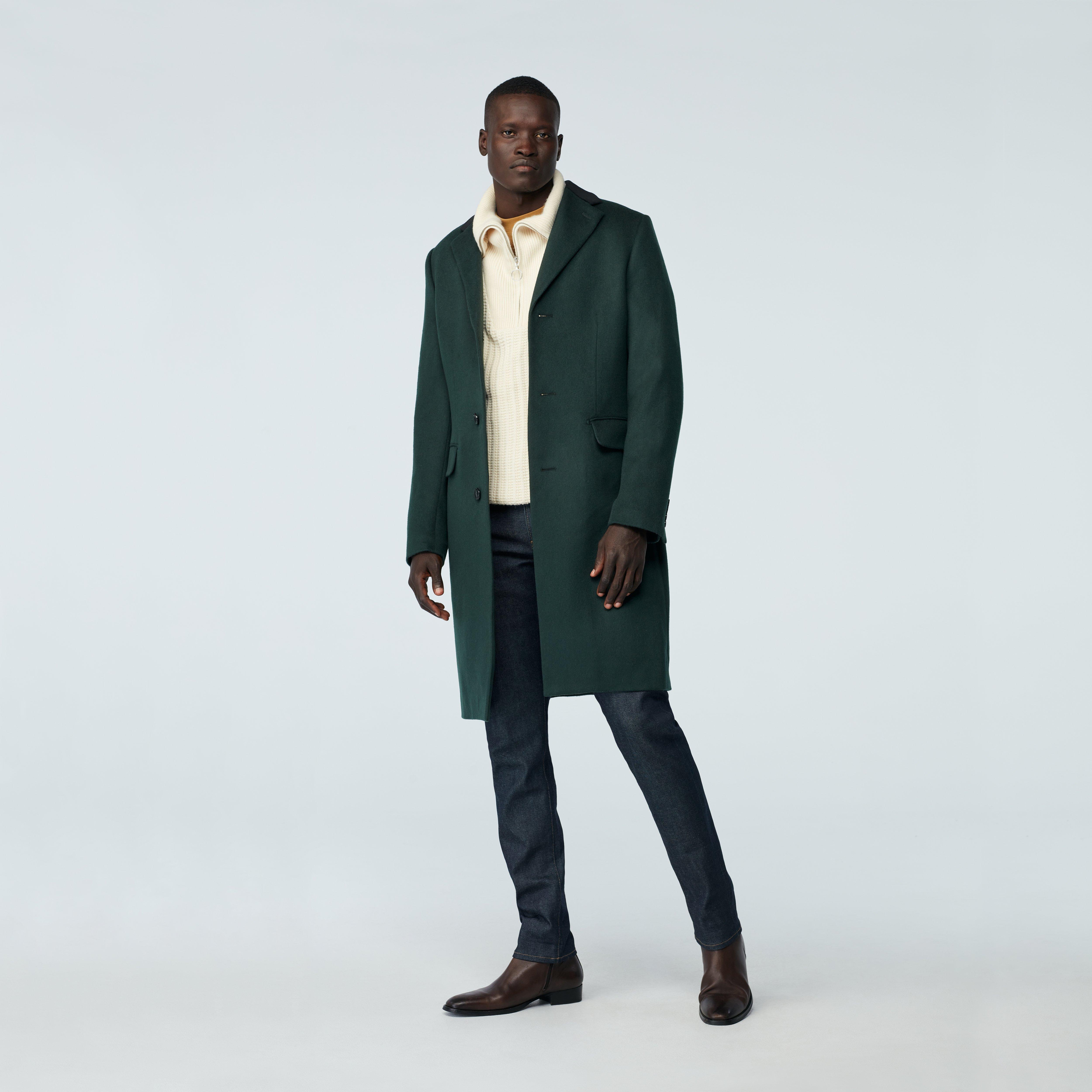 Men's Custom Overcoats - Heartford Dark Olive Chesterfield