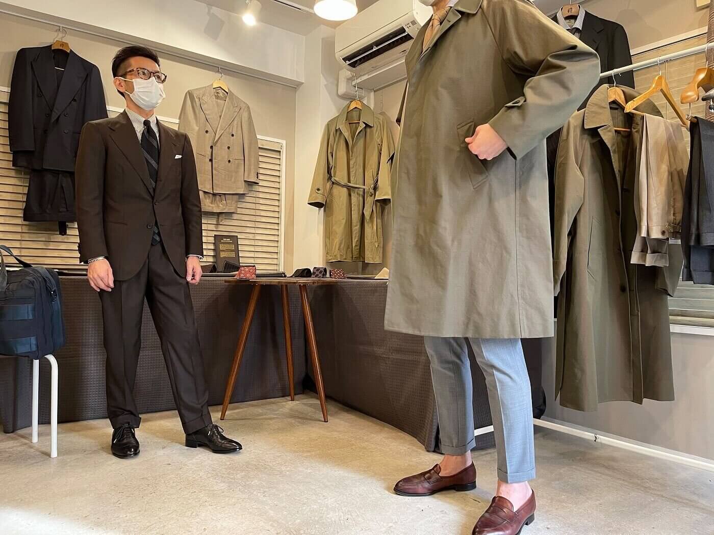 ヴィンテージ バーバリーを想わせる一枚袖のラグランコート OLMETEX