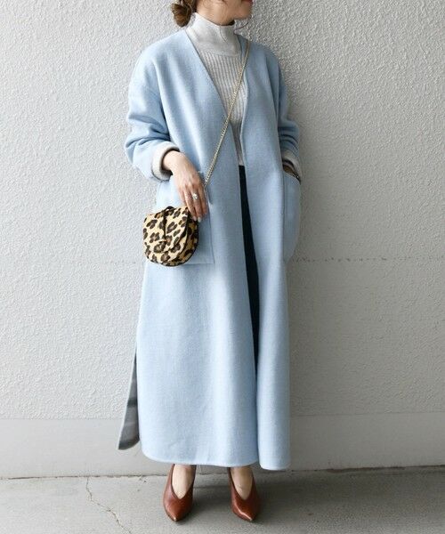 セール】 SHIPS any: リバーチェック Vネック ノーカラーコート