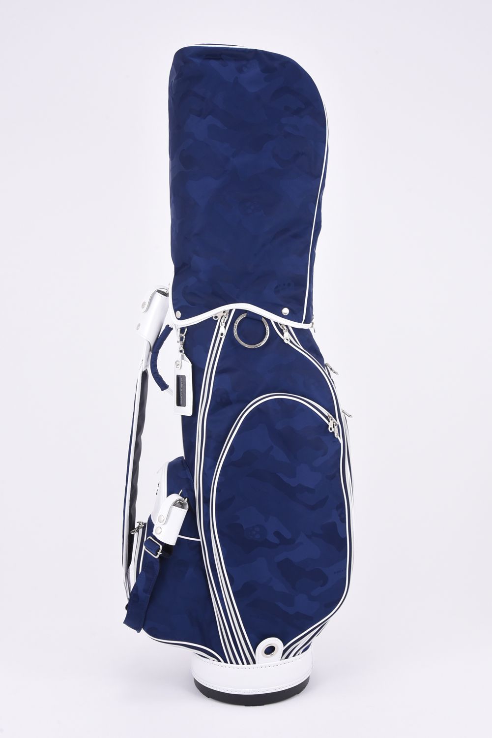 美品！マークアンドロナ キャディバッグ ネイビー 白スカルスタッズ 美