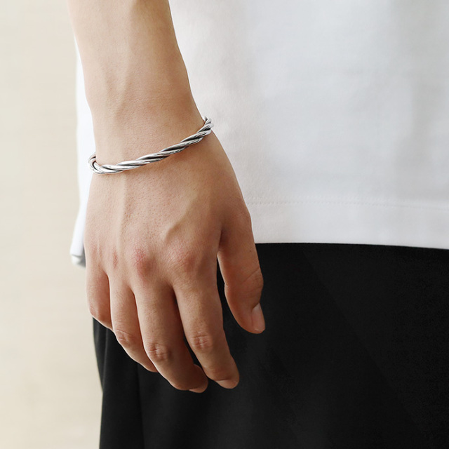 ラフ ツイスト バングル メンズ シルバー925 シルバー アクセサリー