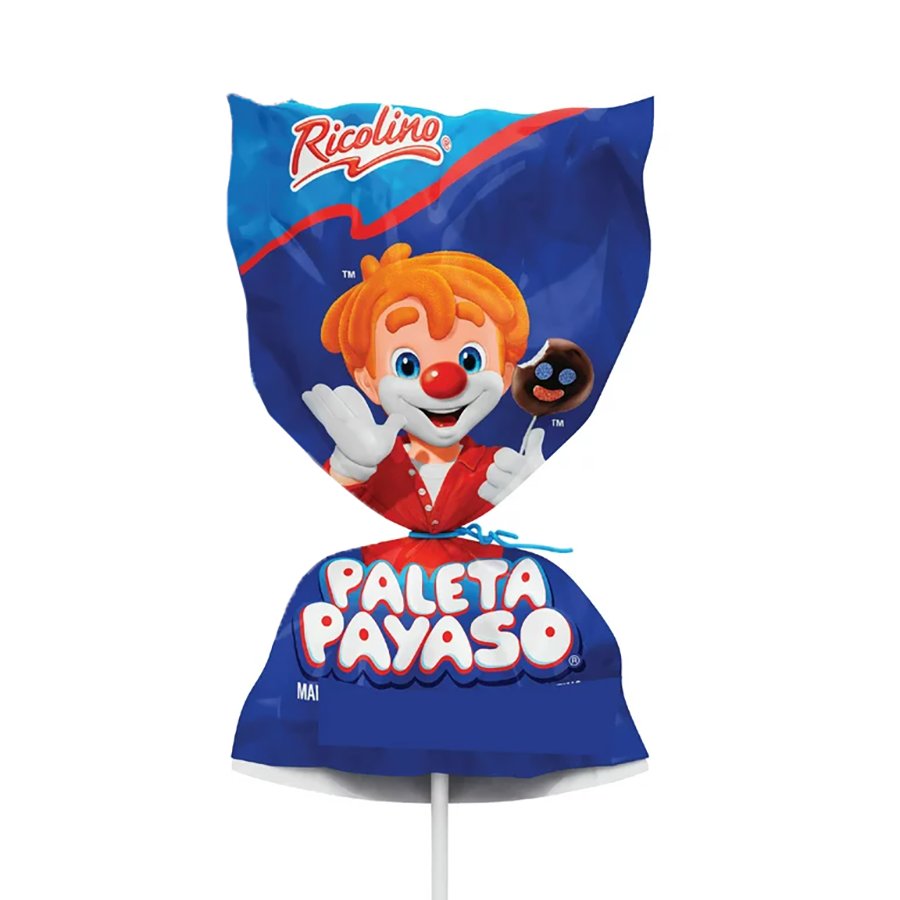 Ricolino Paleta Payaso Chocolate Marshmallow Lollipop, 1.58 oz