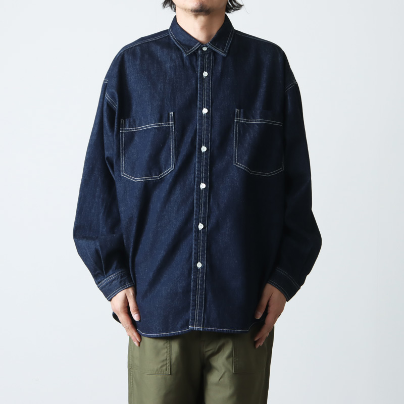 Graphpaper (グラフペーパー) Denim Regular Collar Shirt / デニム