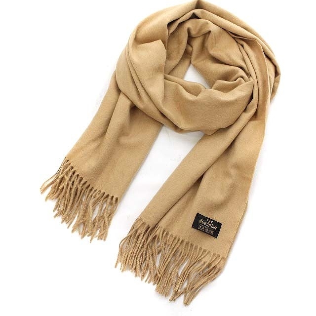 グレンプリンス ストール マフラー カシミヤ100％ 大判 ベージュ /TK