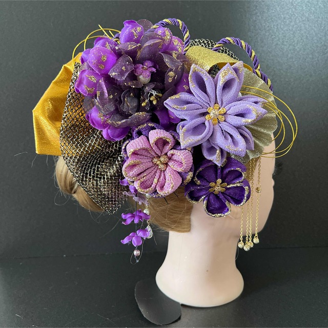 髪飾り・かんざし・成人式・結婚式・つまみ細工・豪華・ド派手・振袖