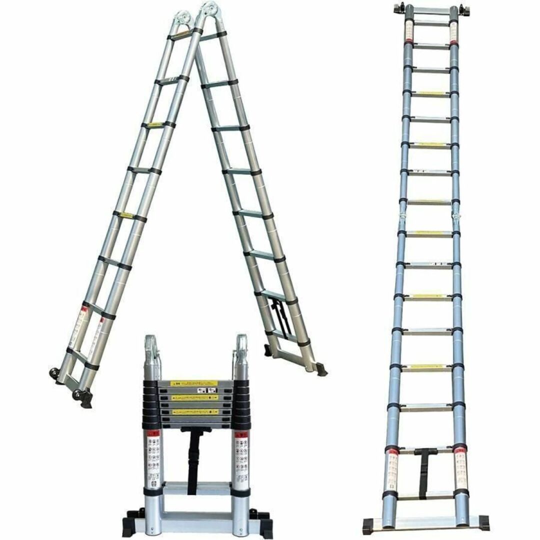 伸縮はしご 2.5＋2.5m 最長5m アルミ製コンパクト 安全ロック搭載30の