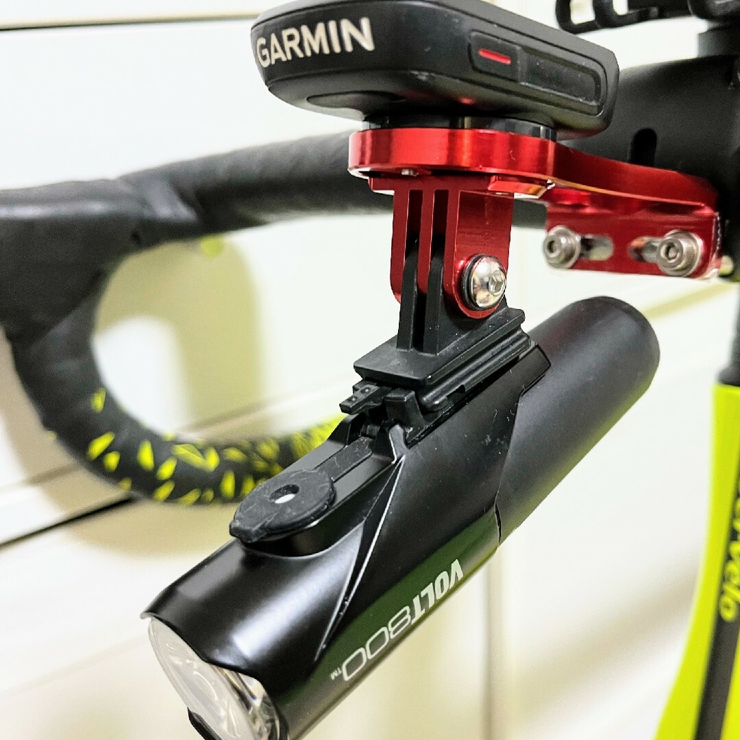 CATEYE - ZTTOサイコンマウント レッド+キャットアイ用ライト