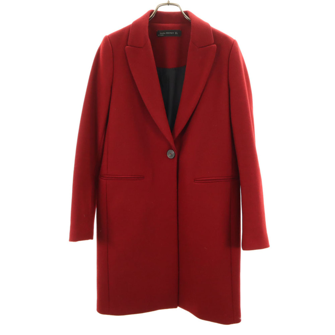 ZARA - ザラウーマン ウールブレンド チェスターコート S レッド ZARA